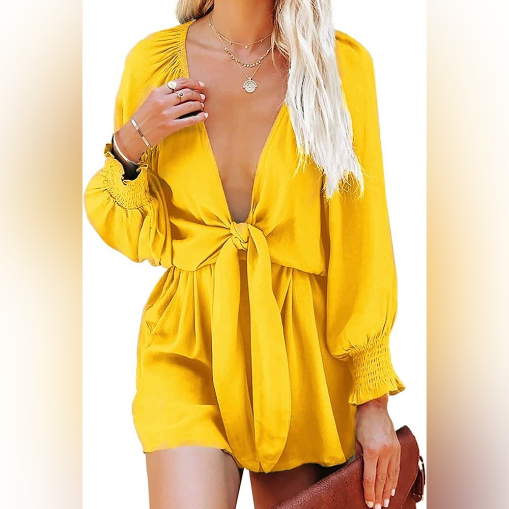 Romper with front tie Small NWOT